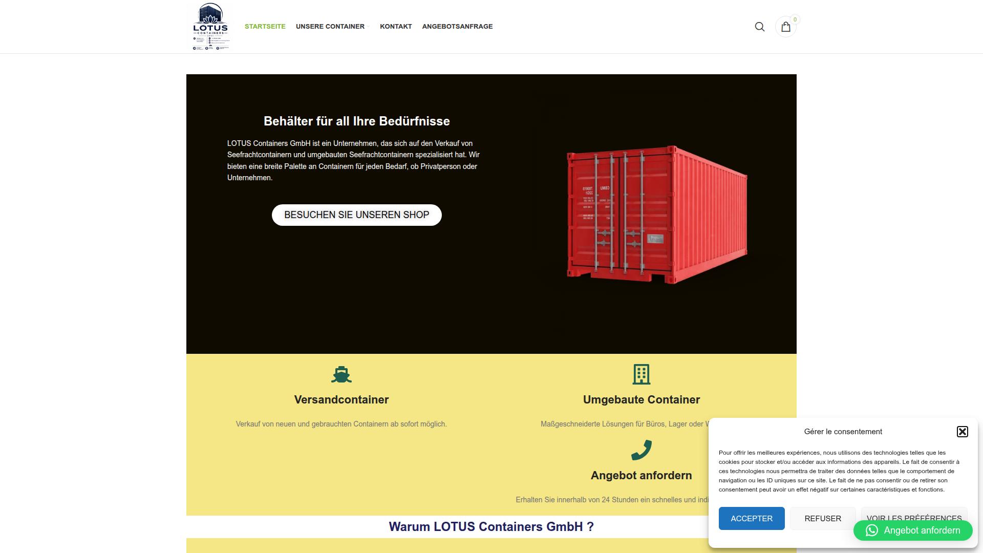 Screenshot lutus-containers-gmbh.de