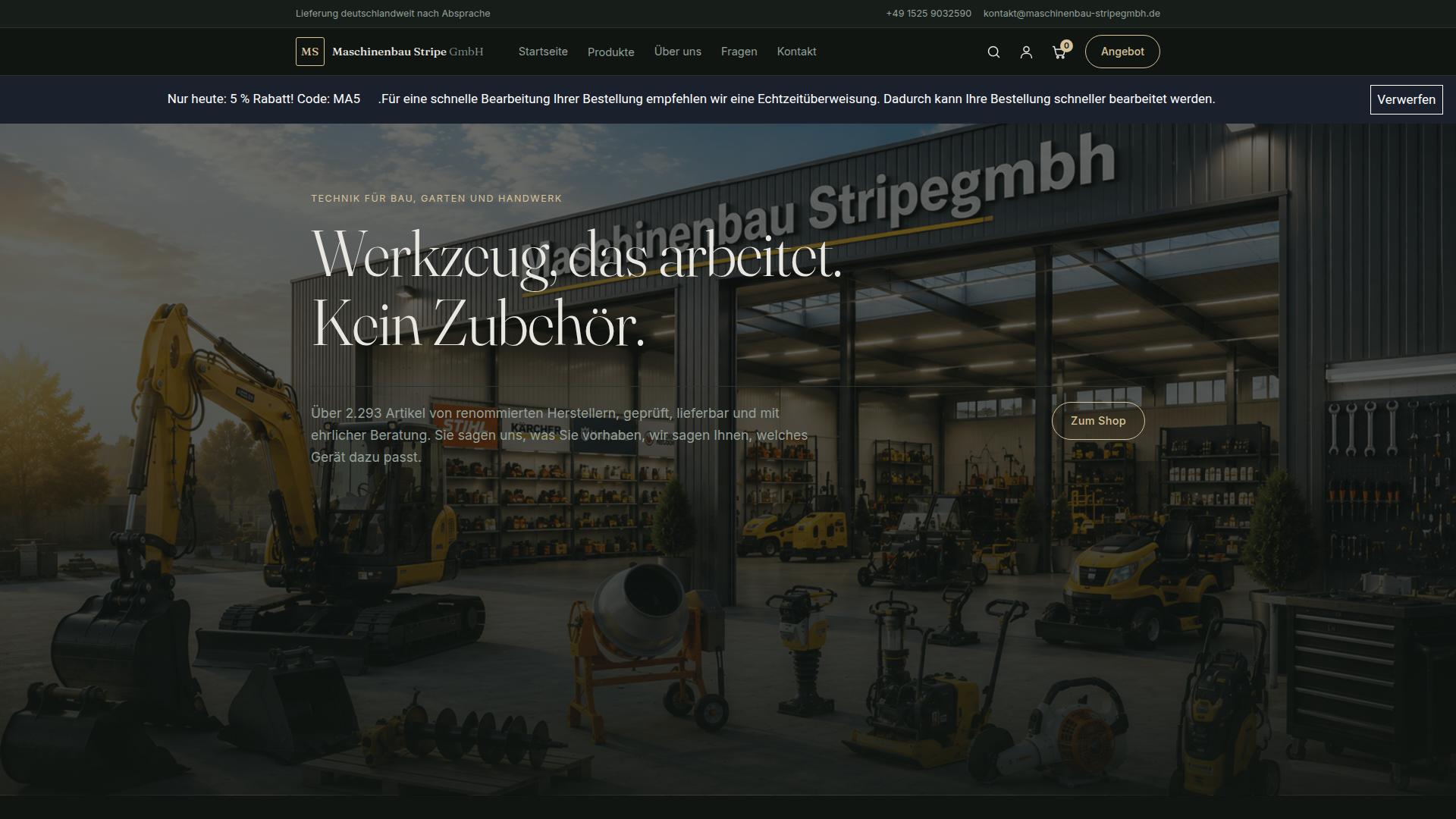 Screenshot maschinenbau-stripegmbh.de