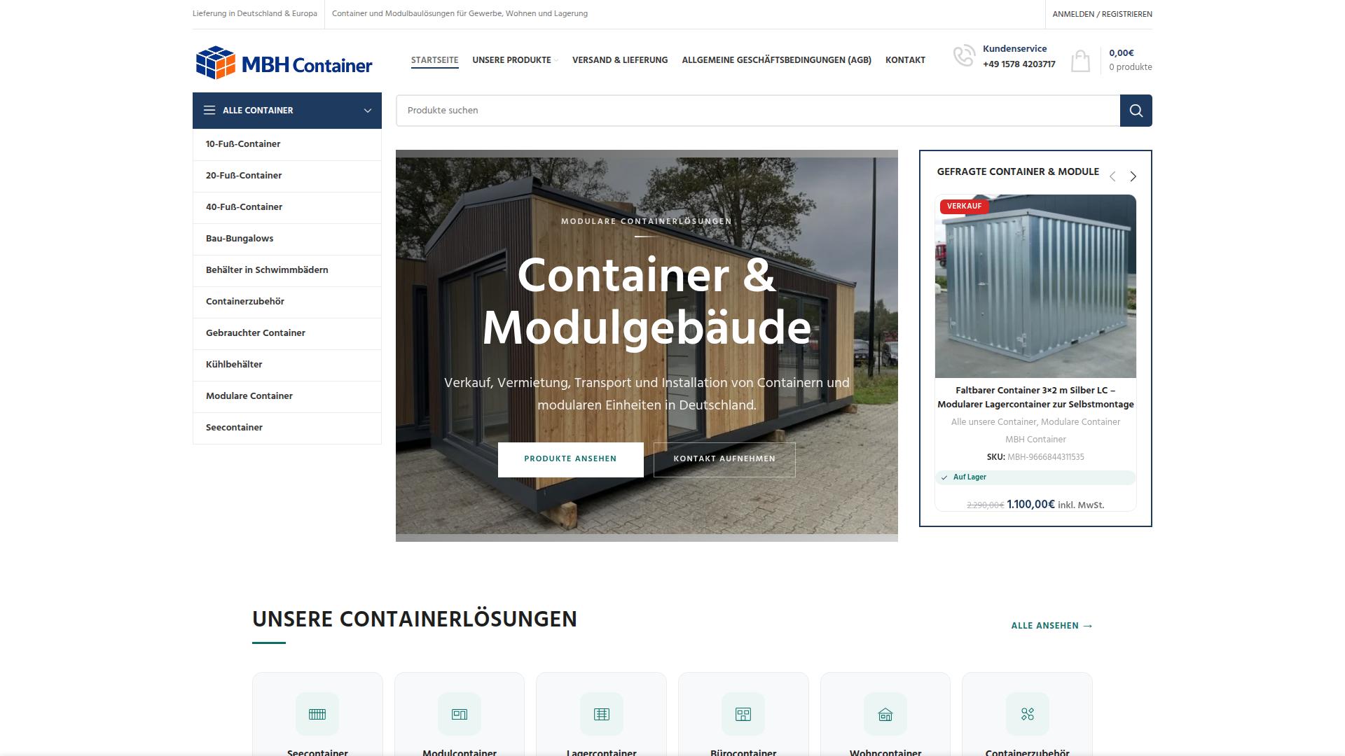 Screenshot mbh-container.de