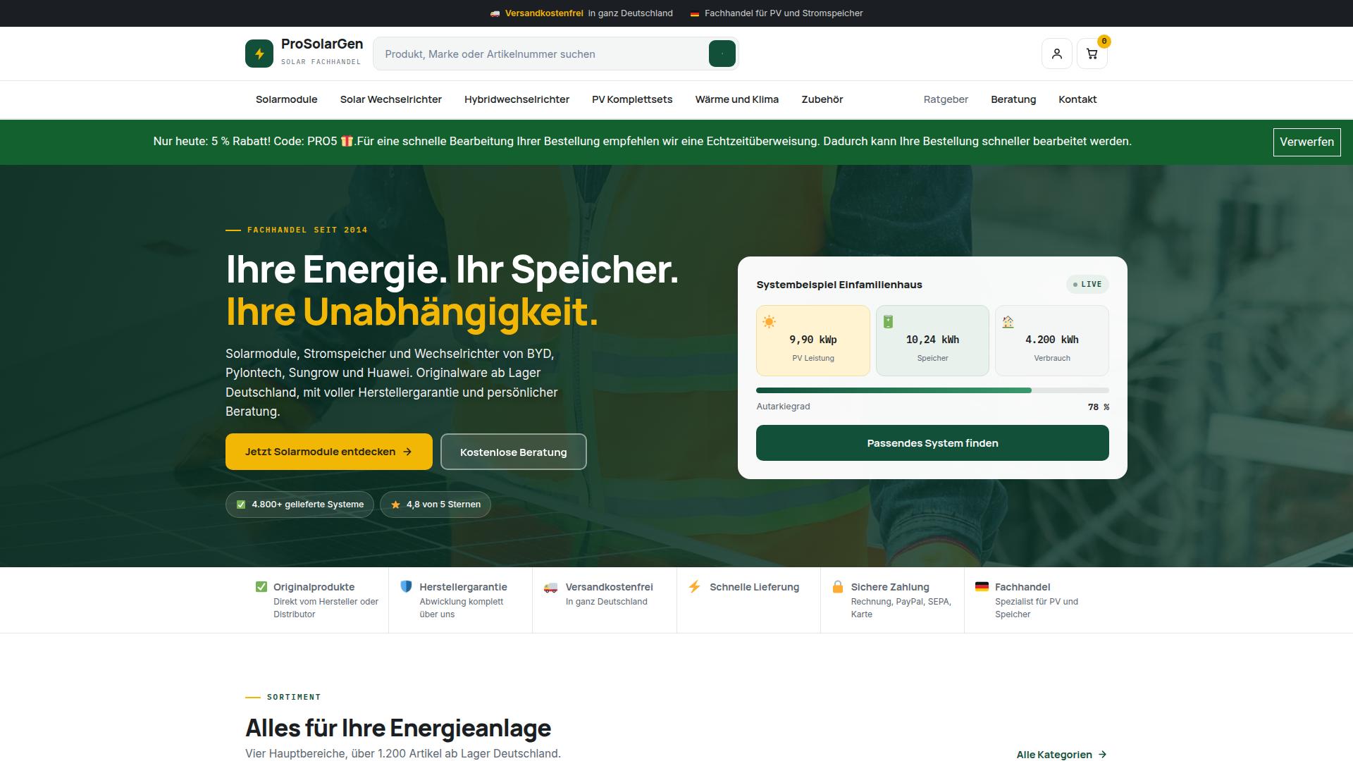 Screenshot prosolargen-strip.de