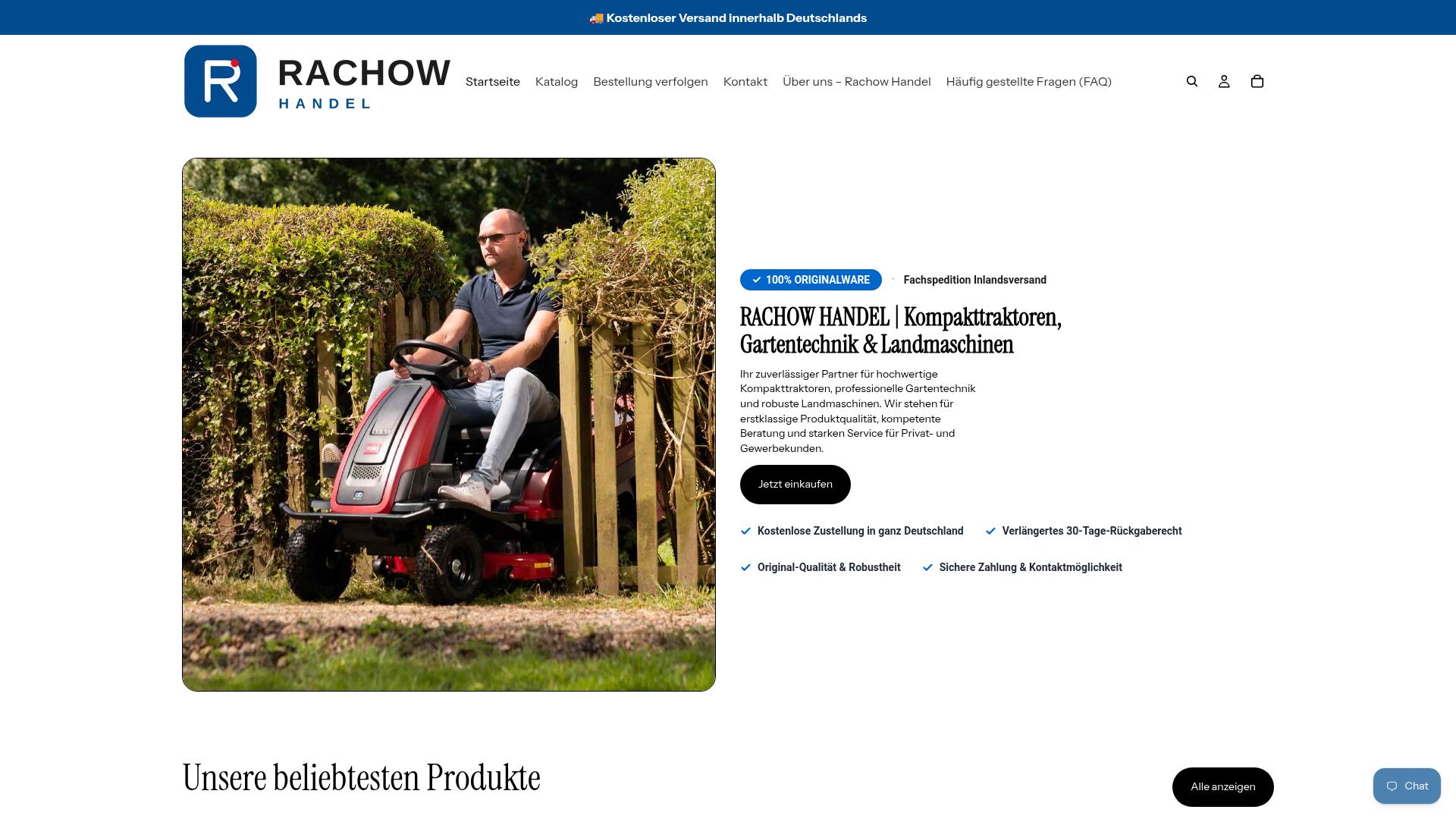 Screenshot rachow-handel.com