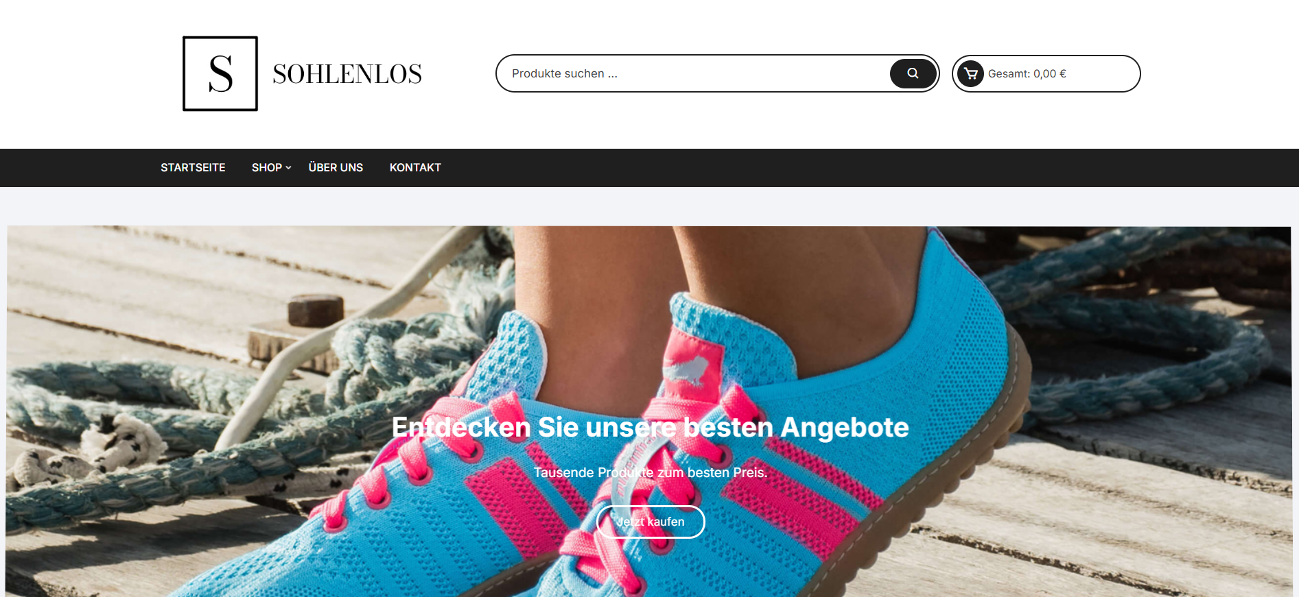 Screenshot sohlenlos.com
