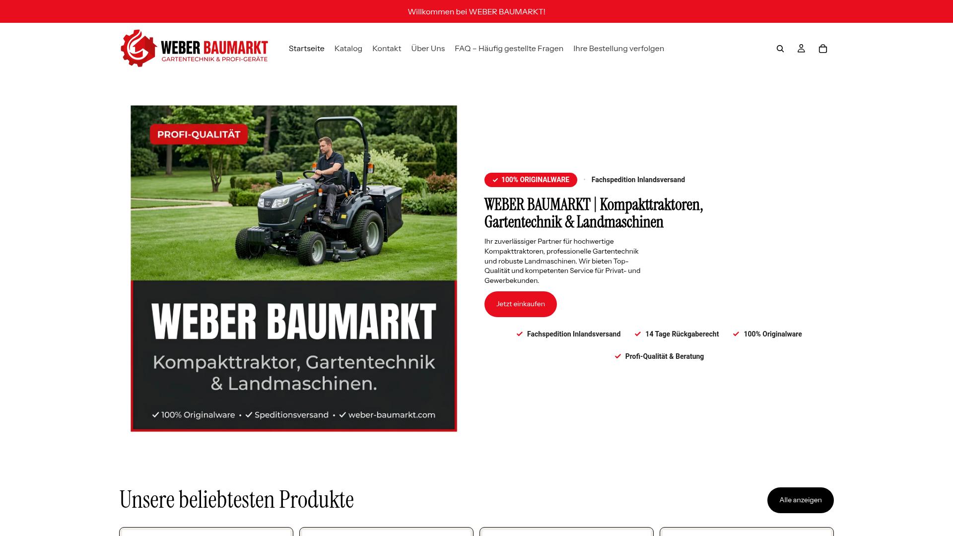 Screenshot weber-baumarkt.com