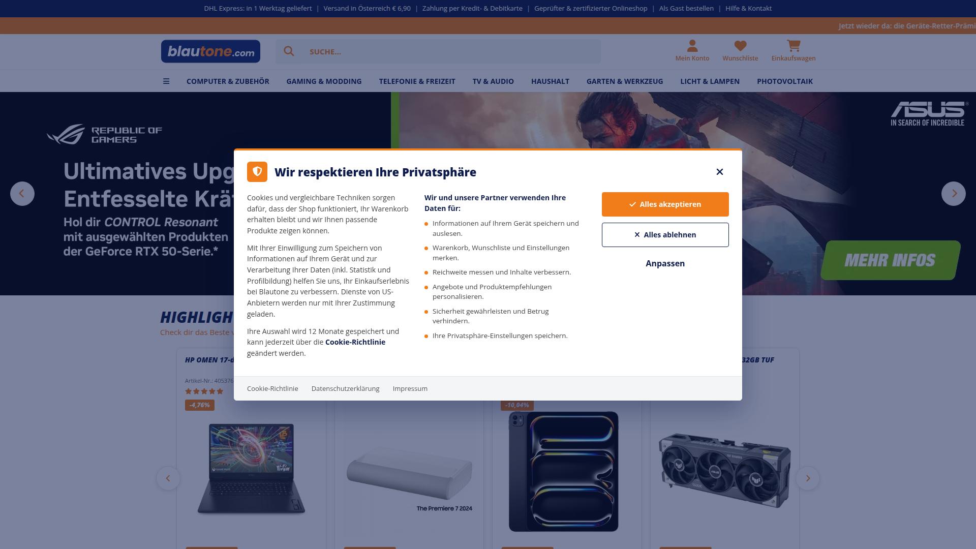 Screenshot blautone.com