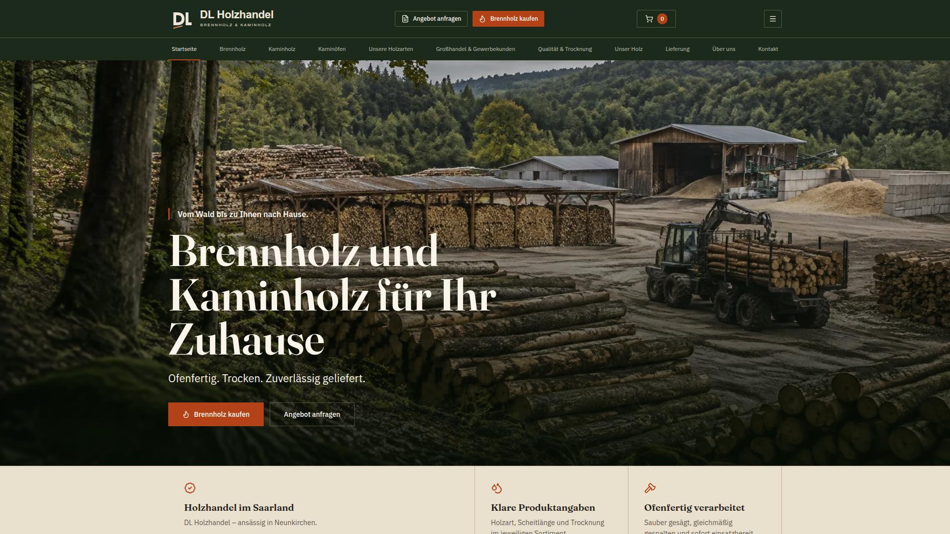 Screenshot dlholzhandel.de