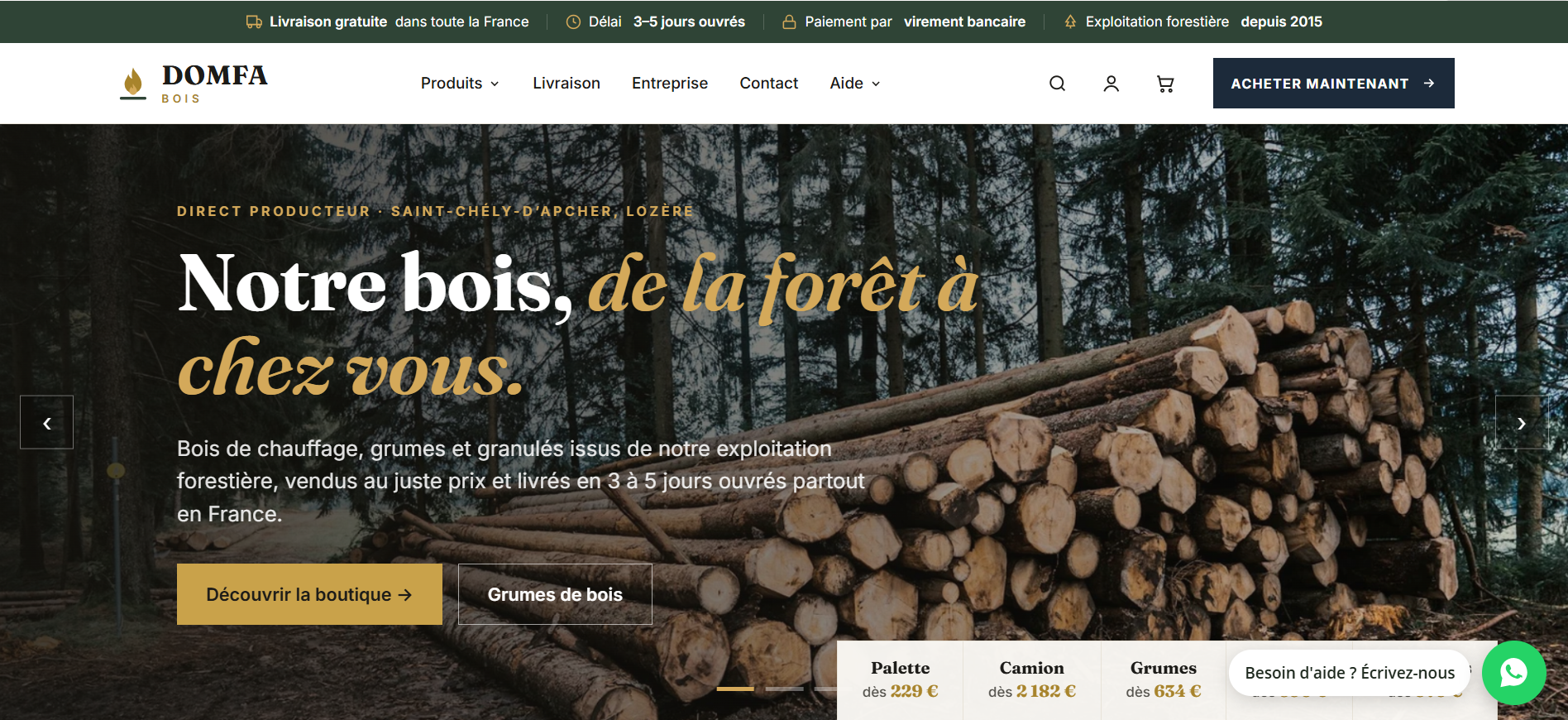 Screenshot domfa-bois.com