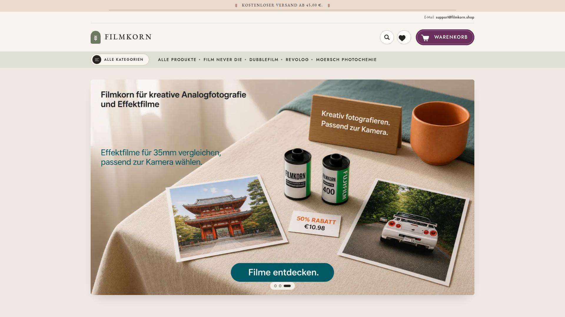 Screenshot filmkorn.shop