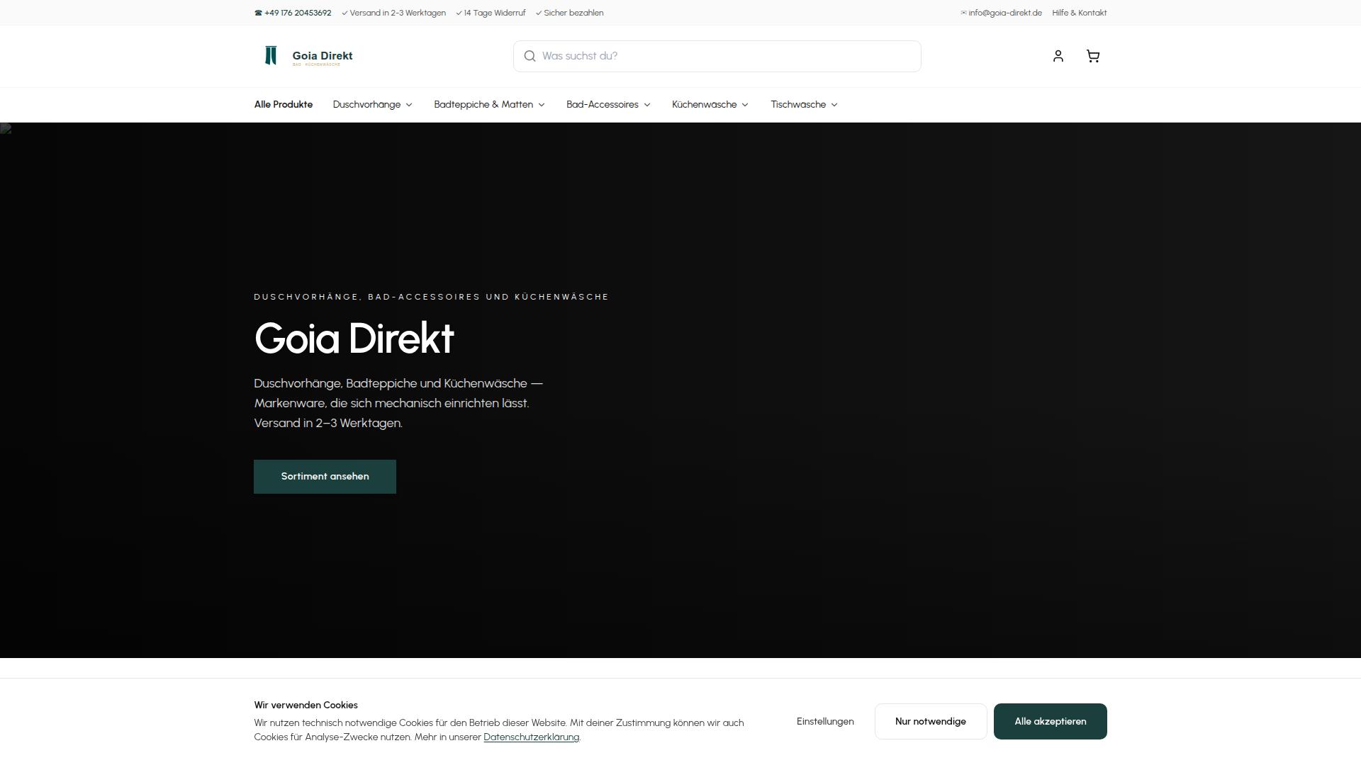 Screenshot goia-direkt.de