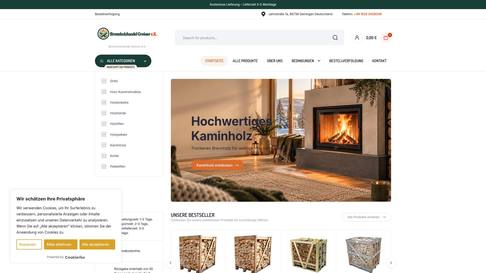 Screenshot greiner-brennholz.com
