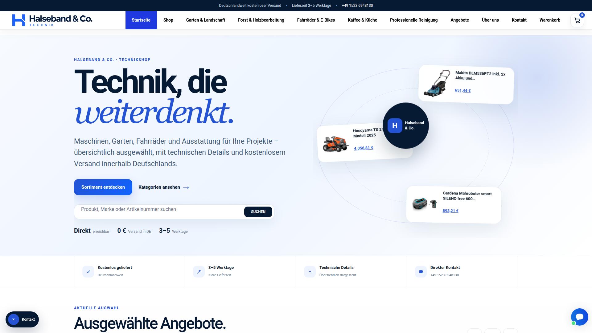 Screenshot halseband-technik.de