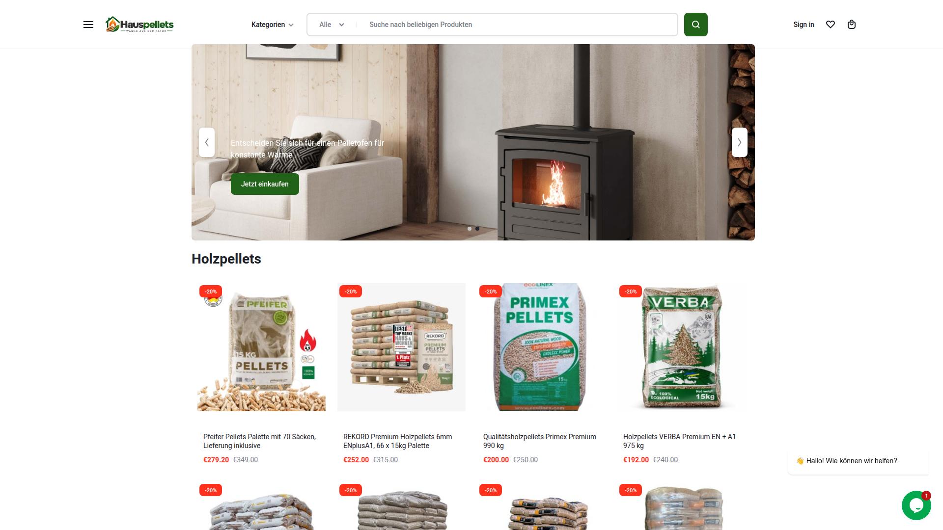Screenshot hauspellets.de