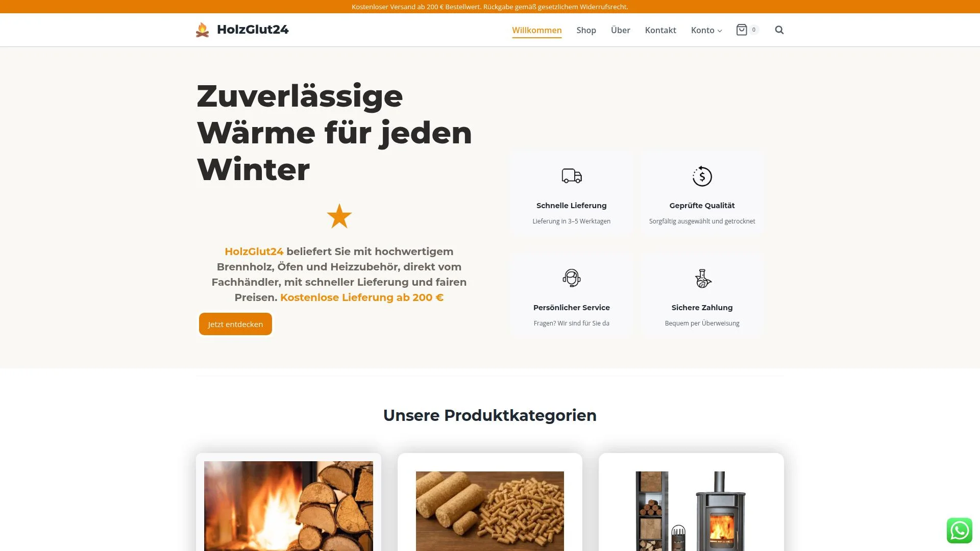 Screenshot holzglut24.de