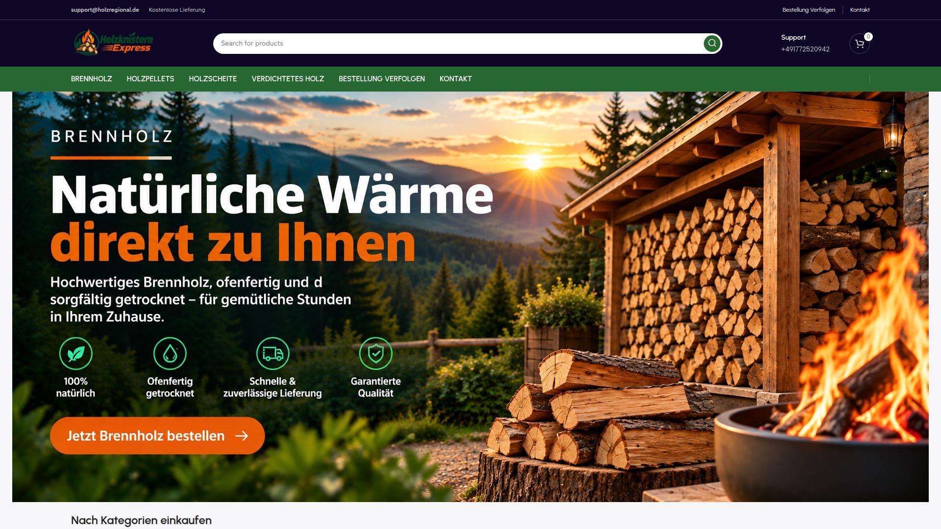 Screenshot holzregional.de