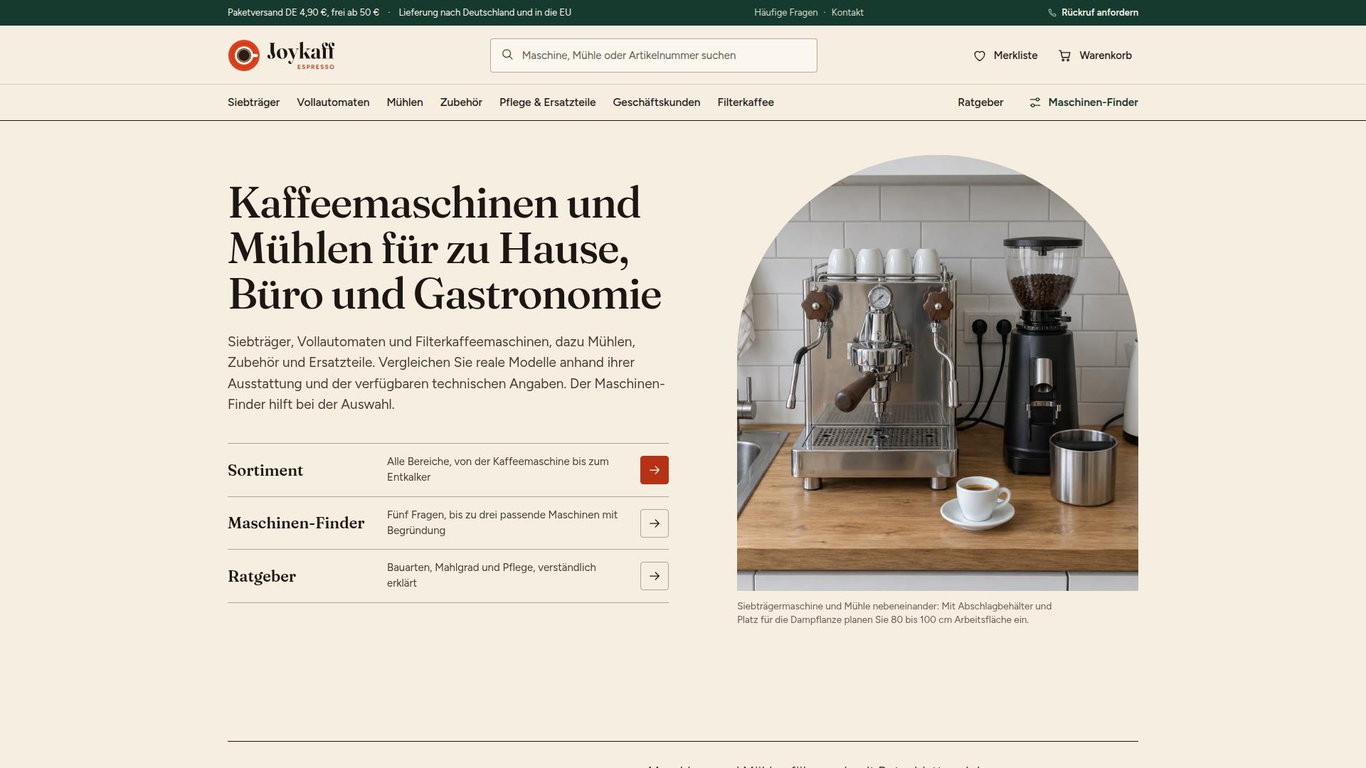 Screenshot joykaff-espresso.de