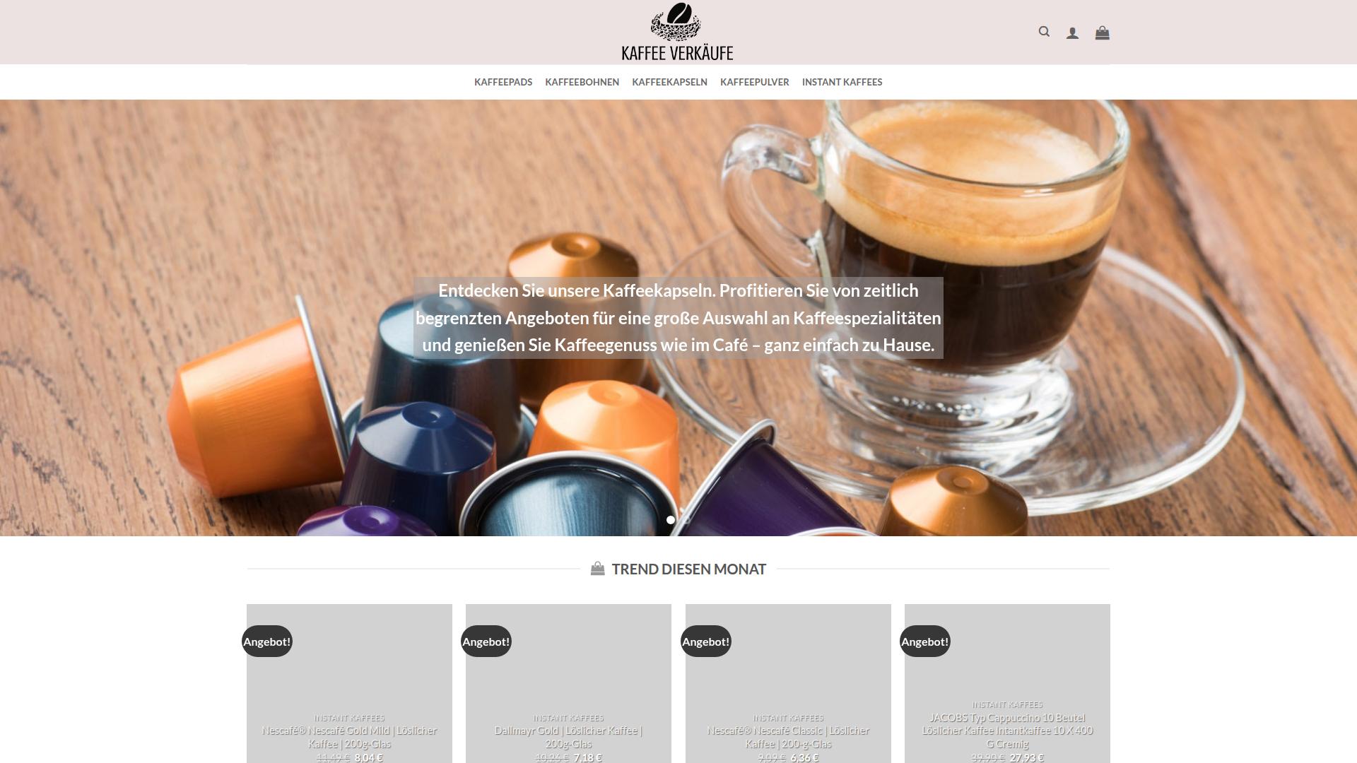 Screenshot kaffeeaktionen.com