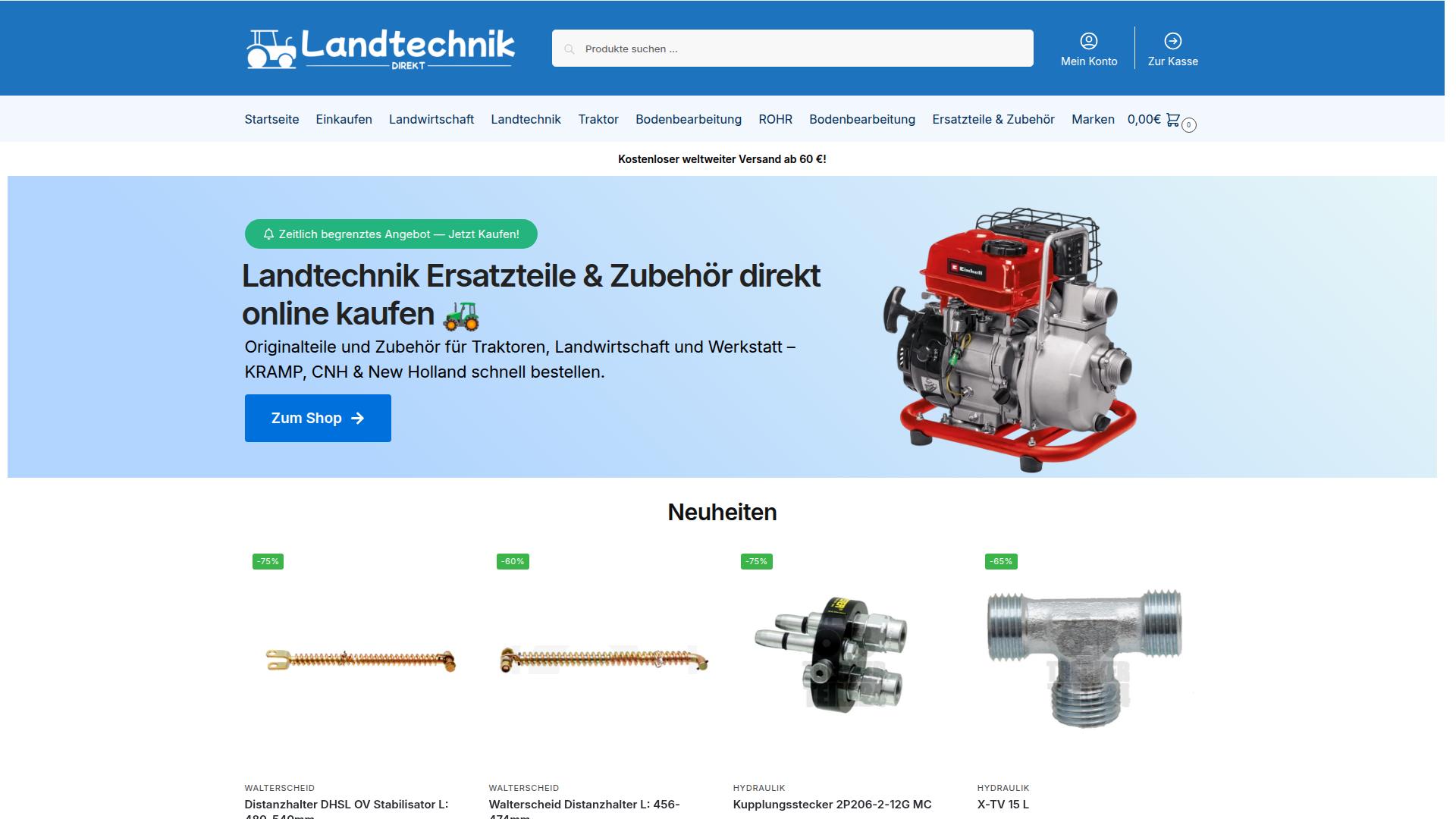 Screenshot landtechnikdirekt.com
