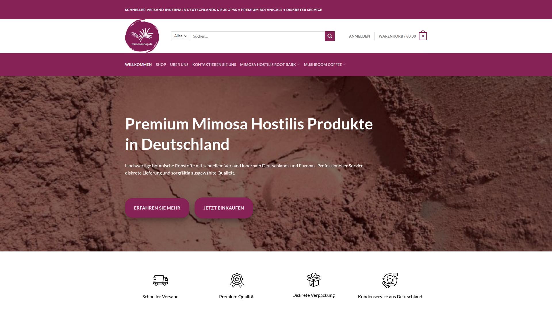 Screenshot mimosashop.de