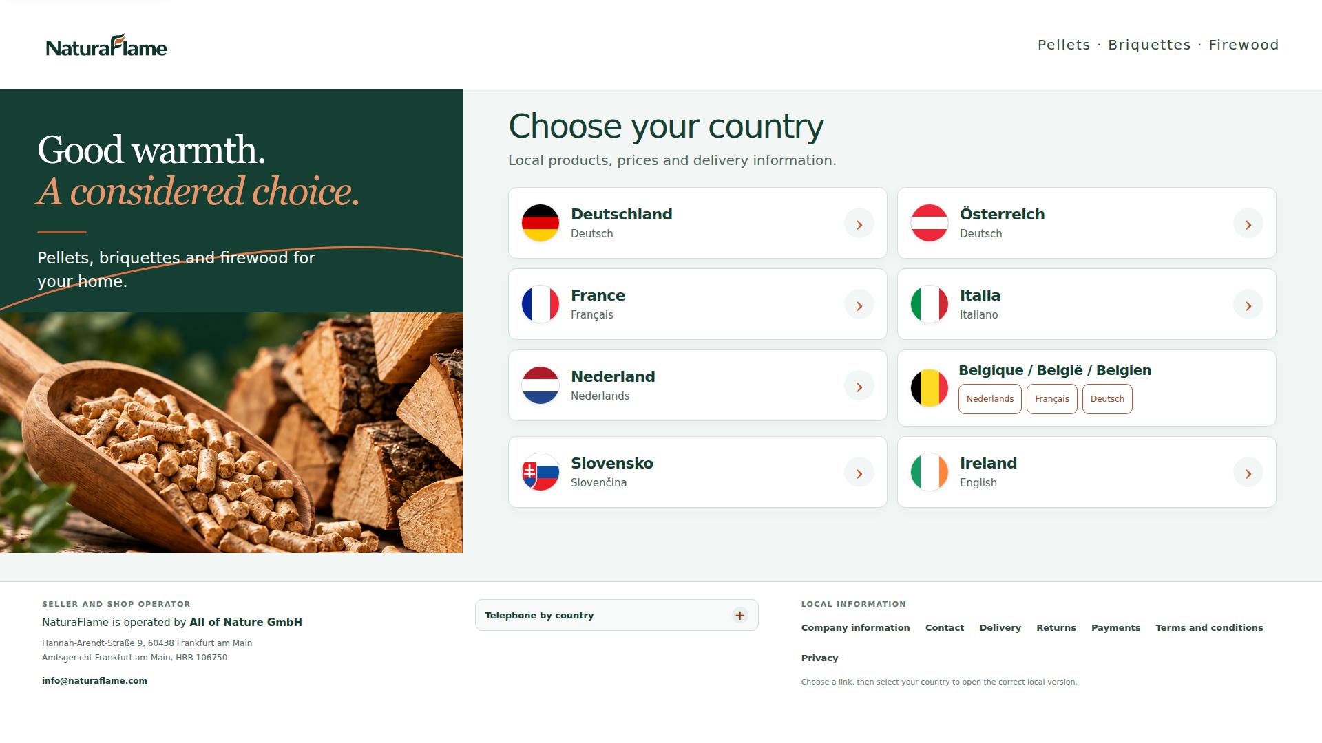 Screenshot naturaflame.com