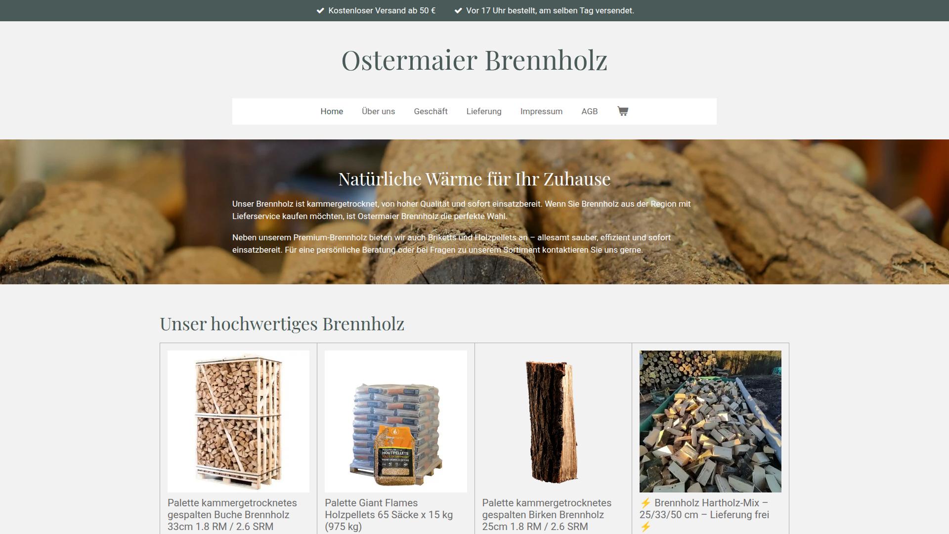 Screenshot ostermaierbrennholz.de