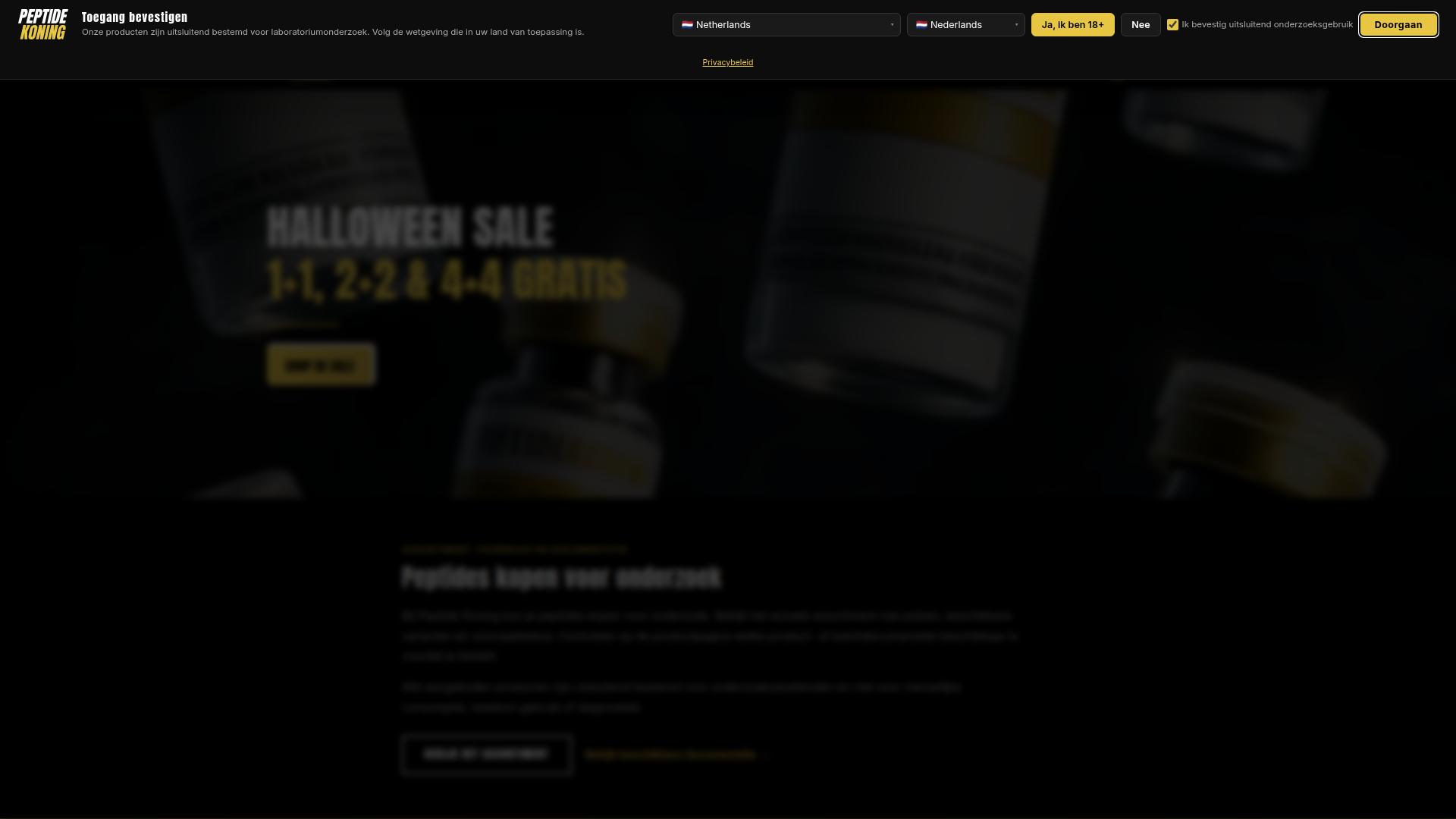 Screenshot peptidekonings.com