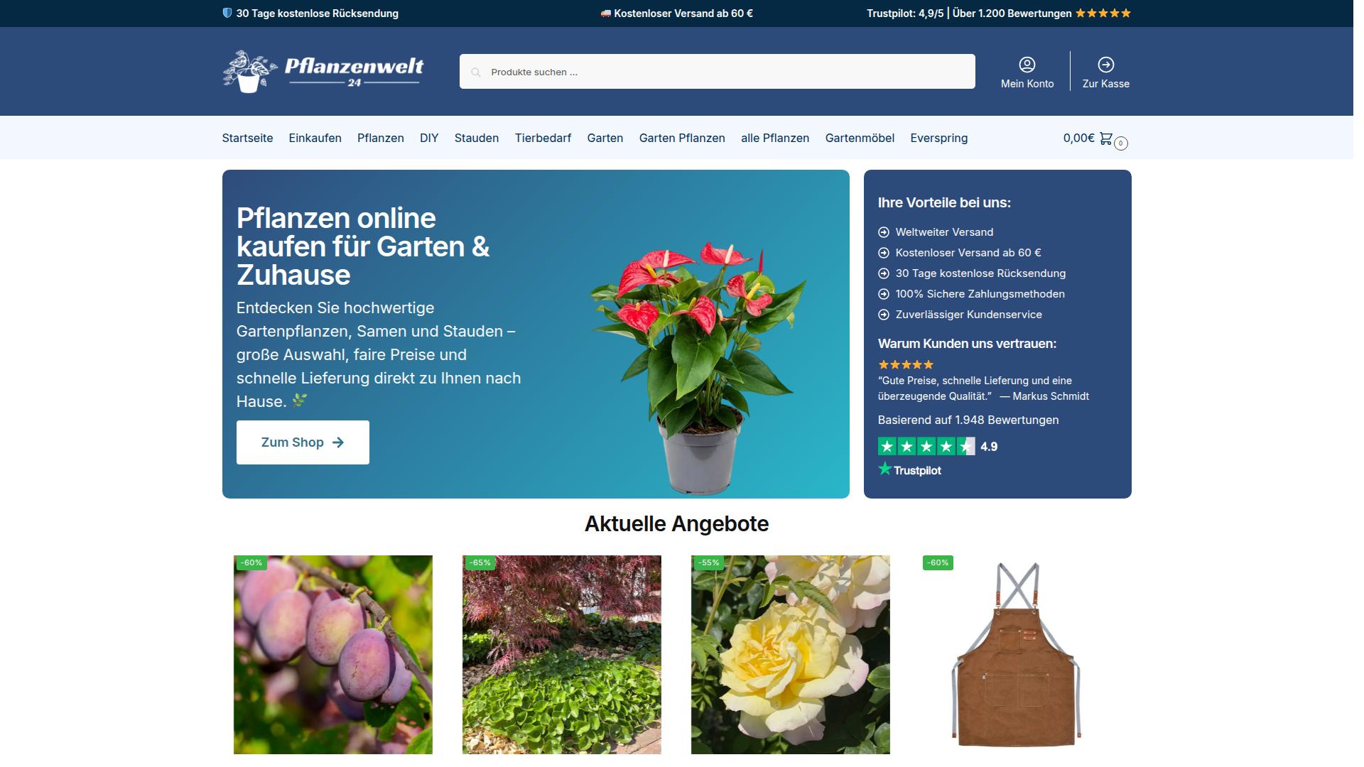 Screenshot pflanzenwelt24.com
