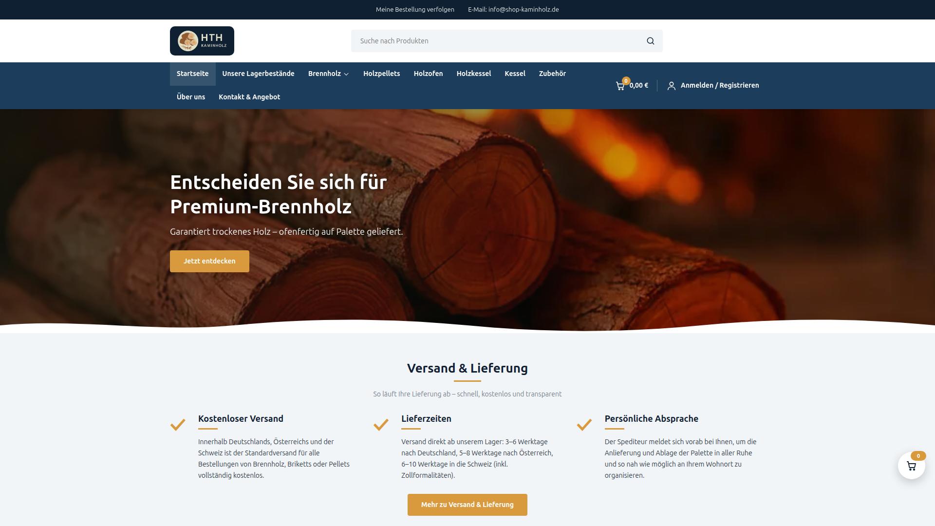 Screenshot shop-kaminholz.de