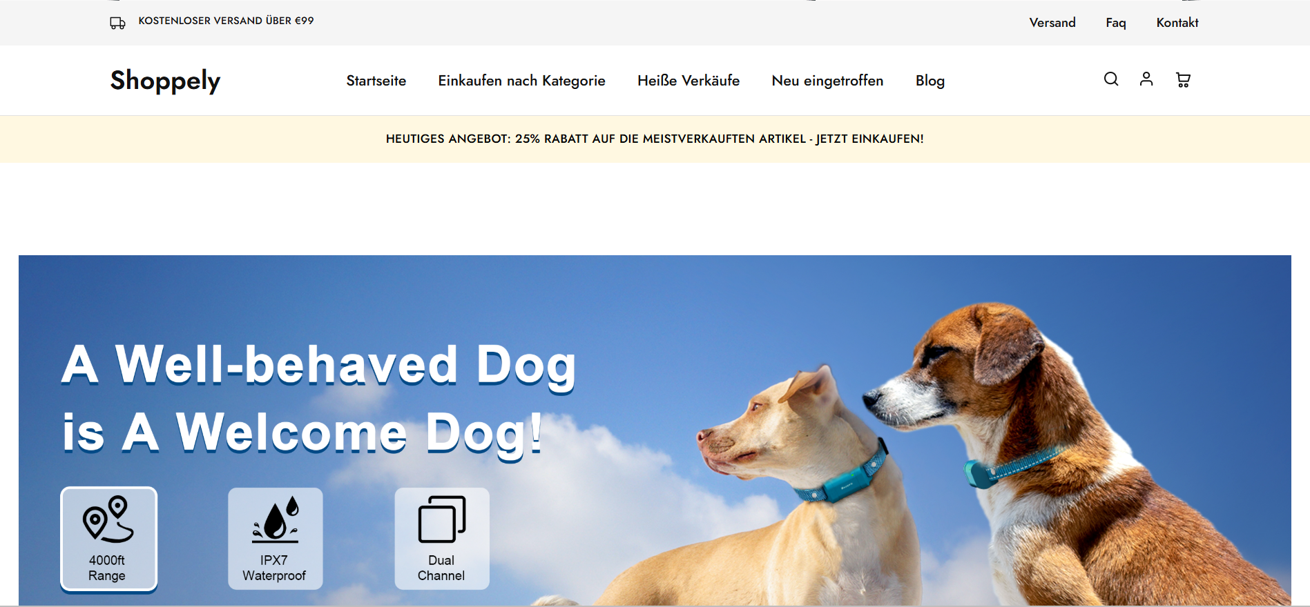 Screenshot shoppely.de