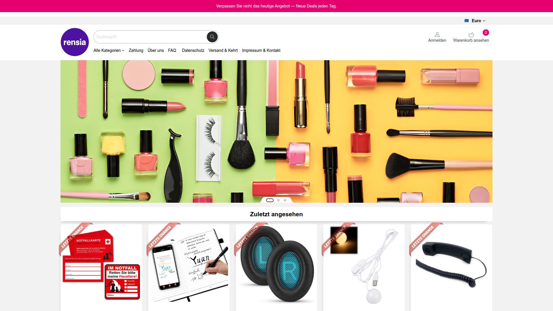 Screenshot store.rensby.com