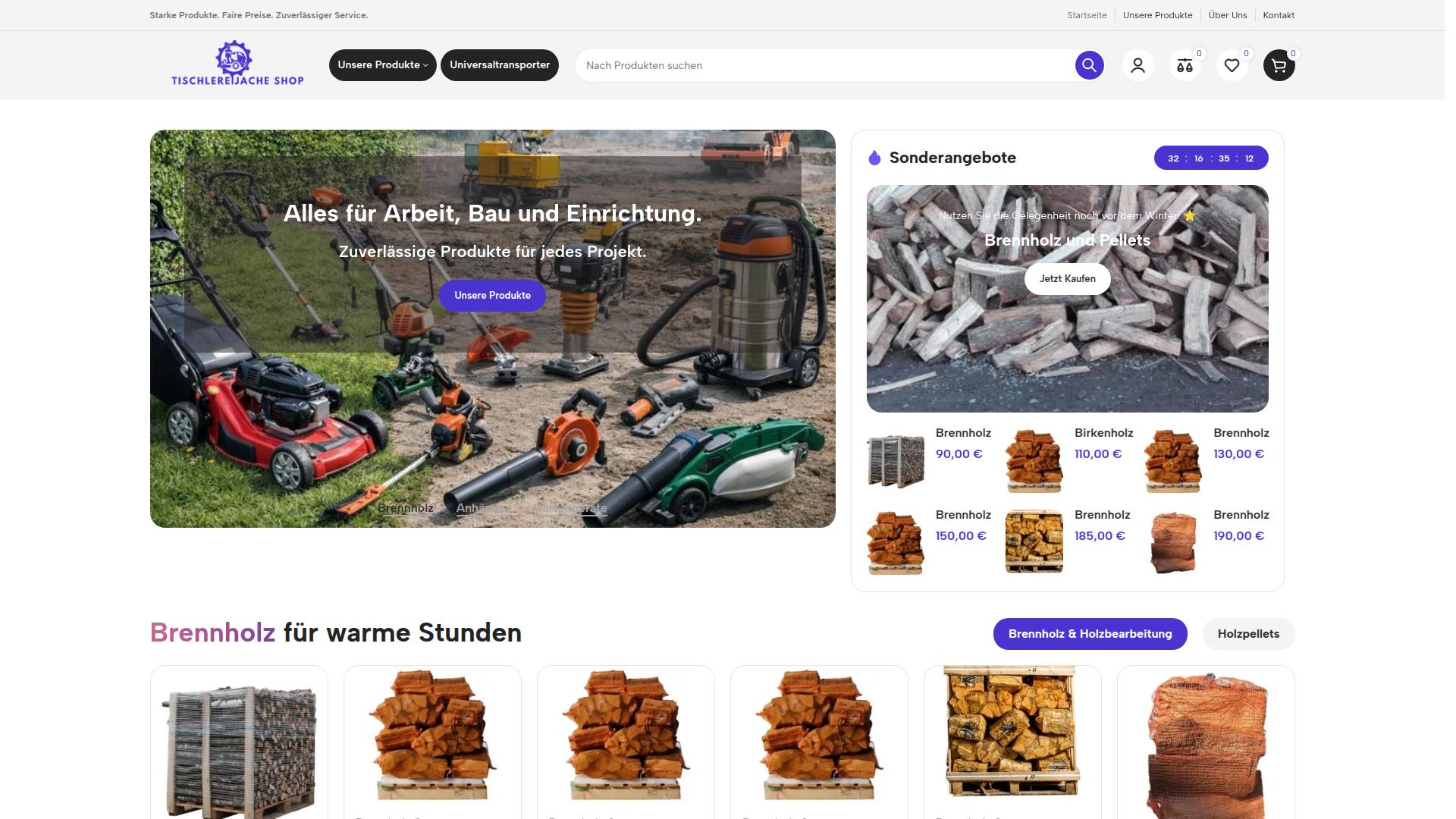 Screenshot tischlereijache-shop.de