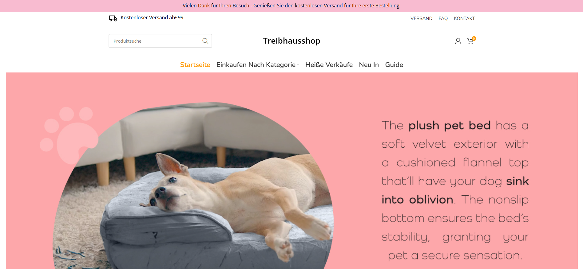 Screenshot treibhausshop.de