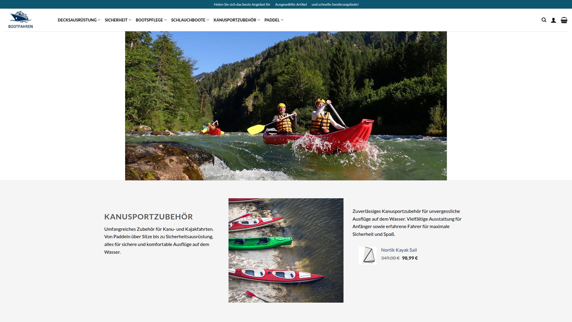 Screenshot wasserruderangebote.com