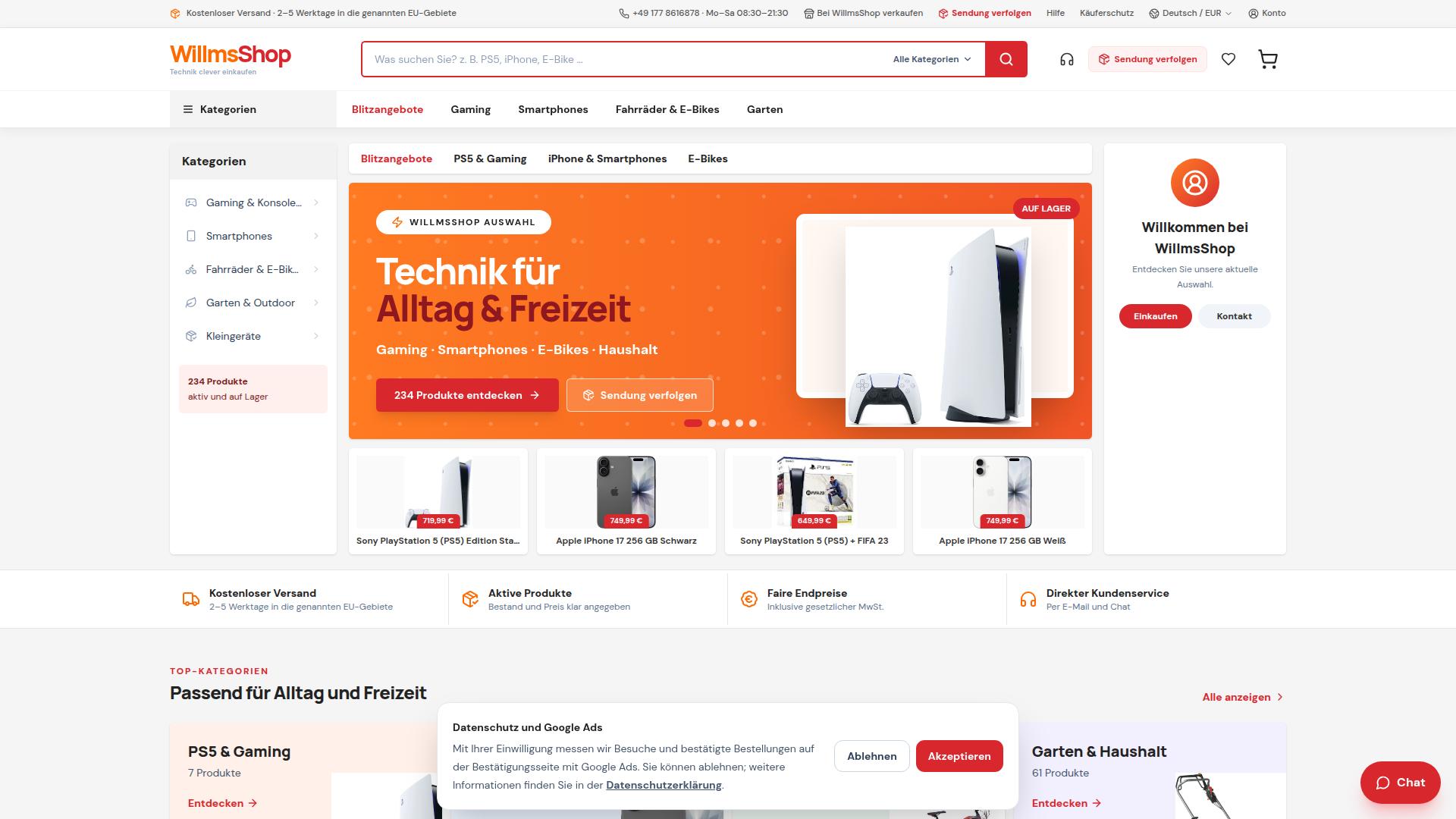 Screenshot willmsshop.com