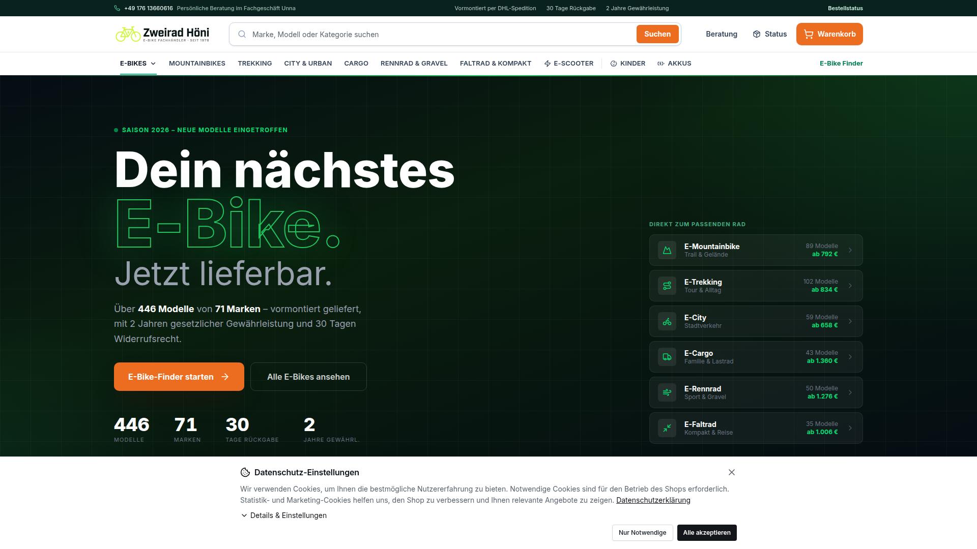 Screenshot zweirad-handel.com